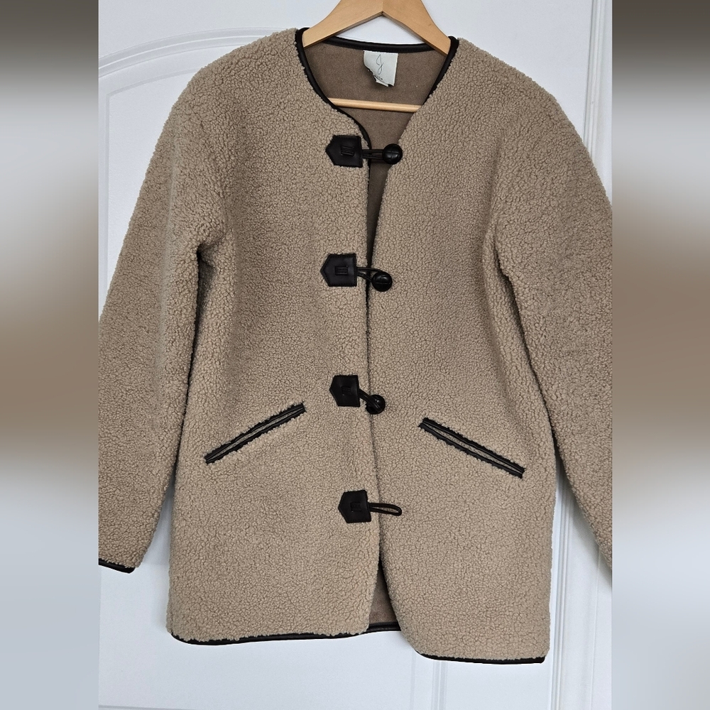 Joie Beige Teddy Jacket with Black Accents